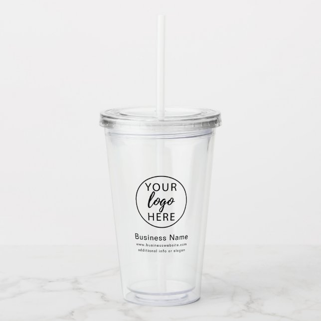 Vaso Acrílico Logotipo Empresarial Profesional (Anverso)