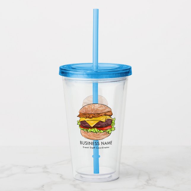 Vaso Acrílico Logotipo personalizado hamburguesa (Anverso)