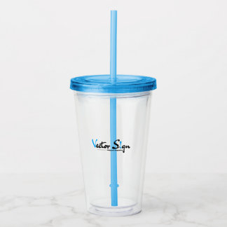 Vaso Acrílico Logotipo personalizado Tumbler acrílico con paja