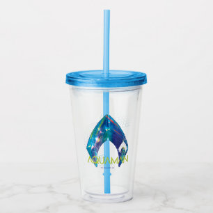 Vaso Acrílico Logotipo refractado el   de Aquaman Aquaman