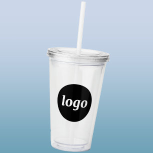 Vaso Acrílico Logotipo Simple de Negocio de Marca Promocional