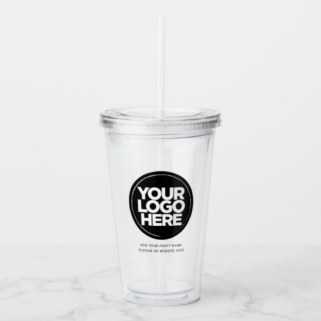 Vaso Acrílico Logotipo y texto personalizados (Anverso)