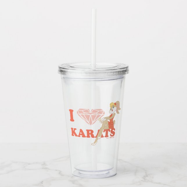 Vaso Acrílico Lola Bunny I Heart Karats (Anverso)