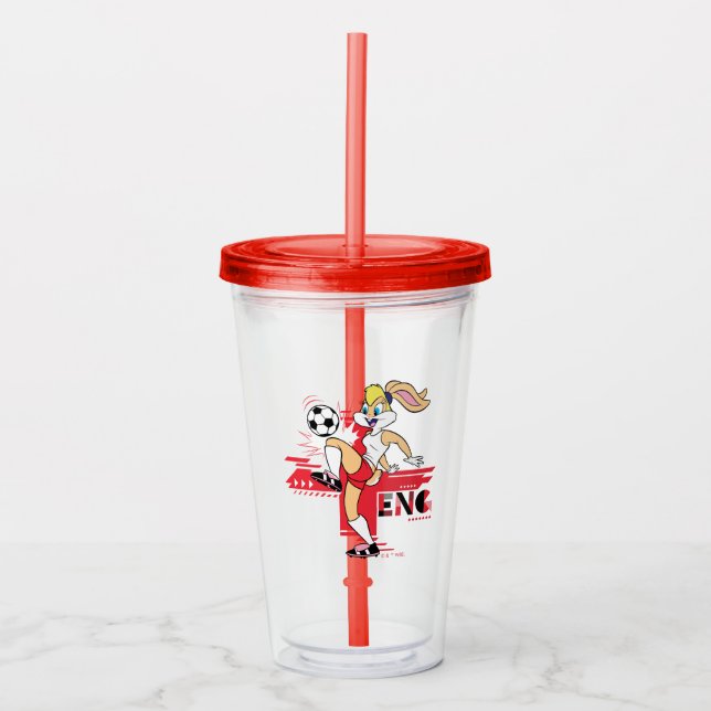 Vaso Acrílico Lola Bunny Team England Soccer Graphic (Anverso)