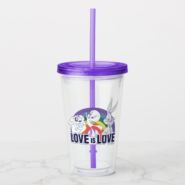 Vaso Acrílico LOONEY TUNES™ - El amor es amor (Anverso)