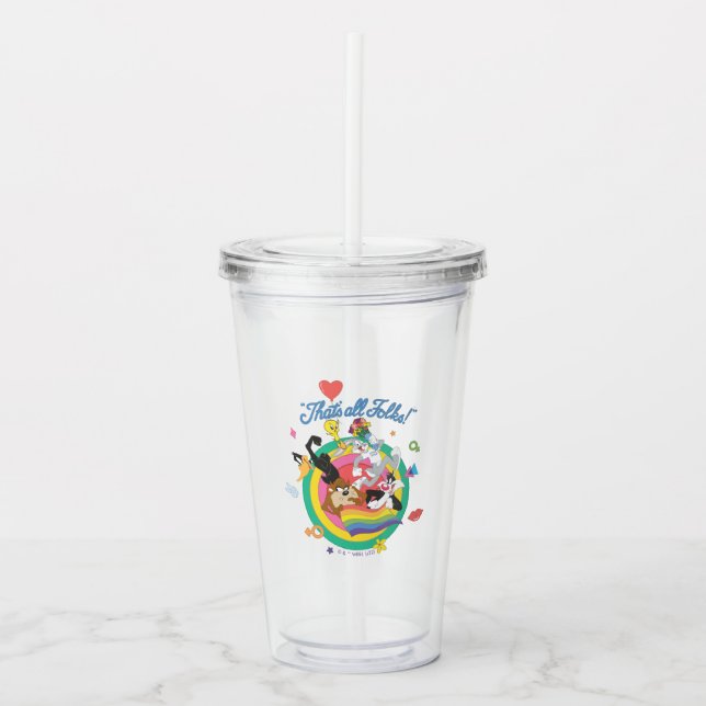 Vaso Acrílico LOONEY TUNES™ - ¡Todos son amigos! Pride Bullseye (Anverso)
