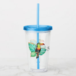 Vaso Acrílico Loro tóxico tropical personalizado