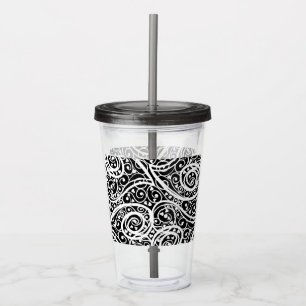 Vaso Acrílico Los corazones blancos negros cortos adoran el dise