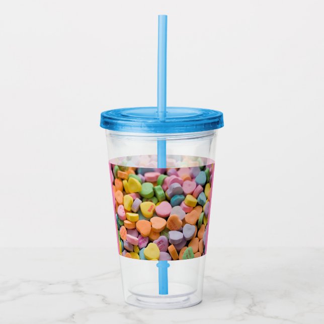 VASO ACRÍLICO LOS CORAZONES CANDIOSOS DE VALENTINE (Anverso)