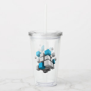 Vaso Acrílico Los cubos 3D de SlipperyJoe son cautivadores de ac