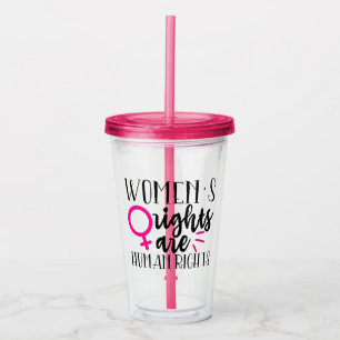 Vaso Acrílico Los derechos de la mujer son derechos humanos