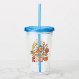 Vaso Acrílico Los Errores Nos Ayudan A Crecer -Motivación Floral