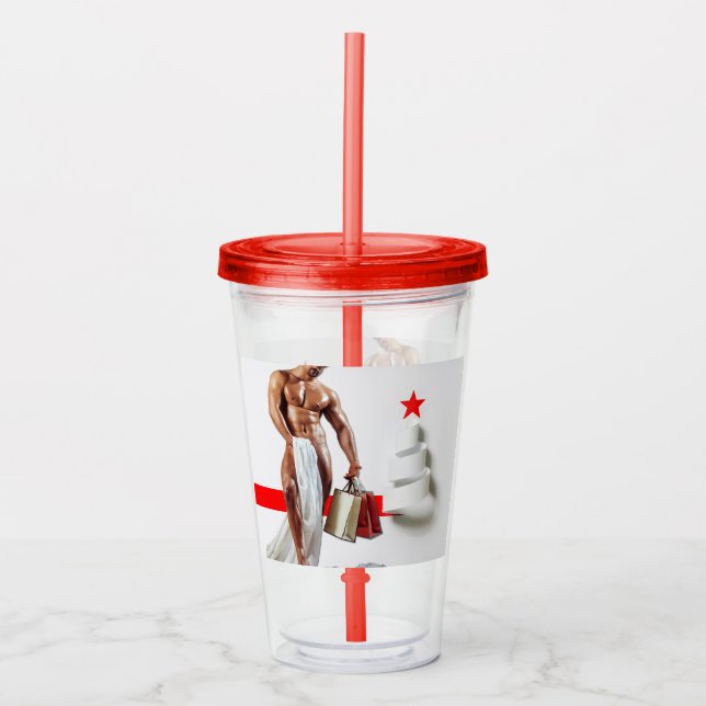 Vaso Acrílico Los Navidades de SlipperyJoe compran papel blanco  (Anverso)