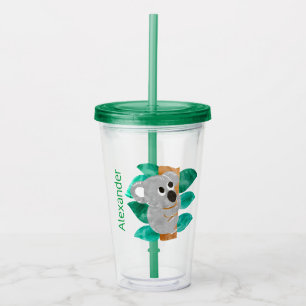 Vaso Acrílico Los niños de la koala de la acuarela