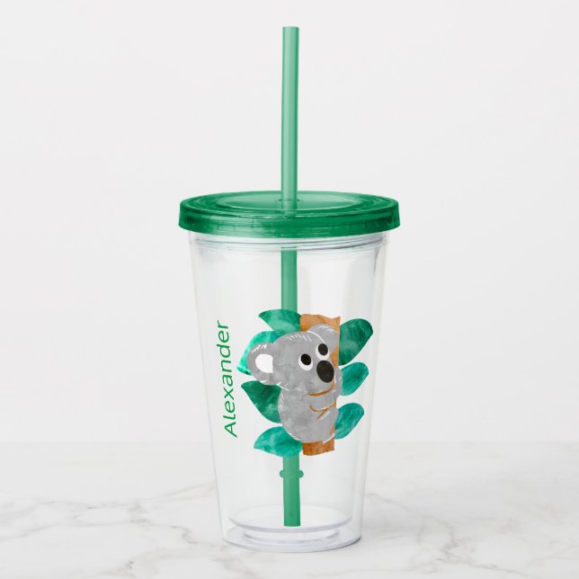 Vaso Acrílico Los niños de la koala de la acuarela (Anverso)