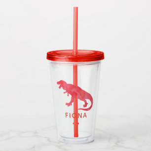 Vaso Acrílico Los niños del dinosaurio de la acuarela