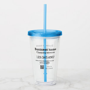 Vaso Acrílico Los servicios de limpieza añaden número de direcci
