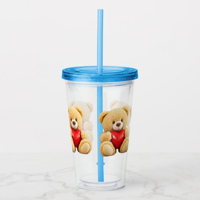 Vaso Acrílico Love Teddy (Anverso)