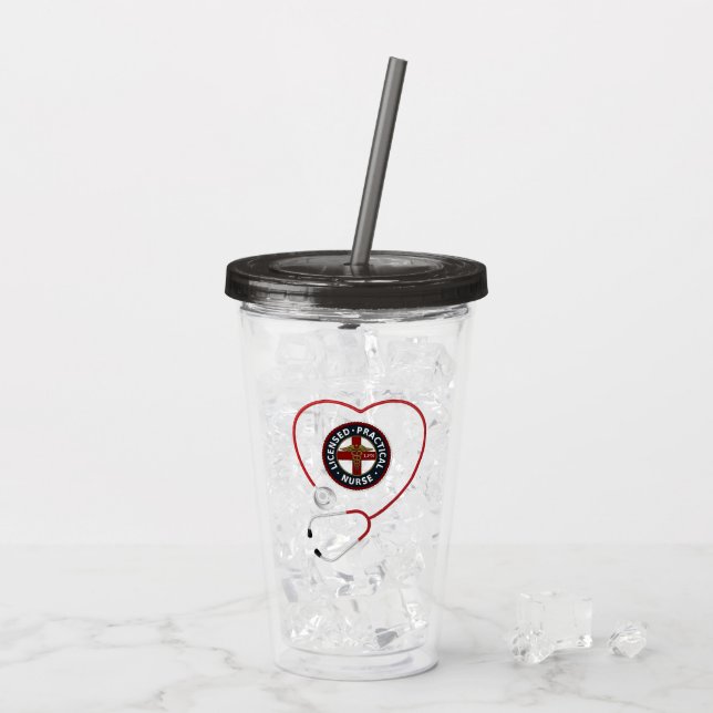 Vaso Acrílico LPN I Love Enfermería Acrylic Tumbler (Reverso (hielo))