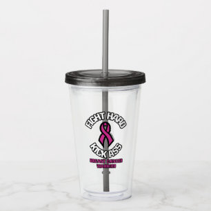Vaso Acrílico Luchar fuerte... Cáncer de Mama
