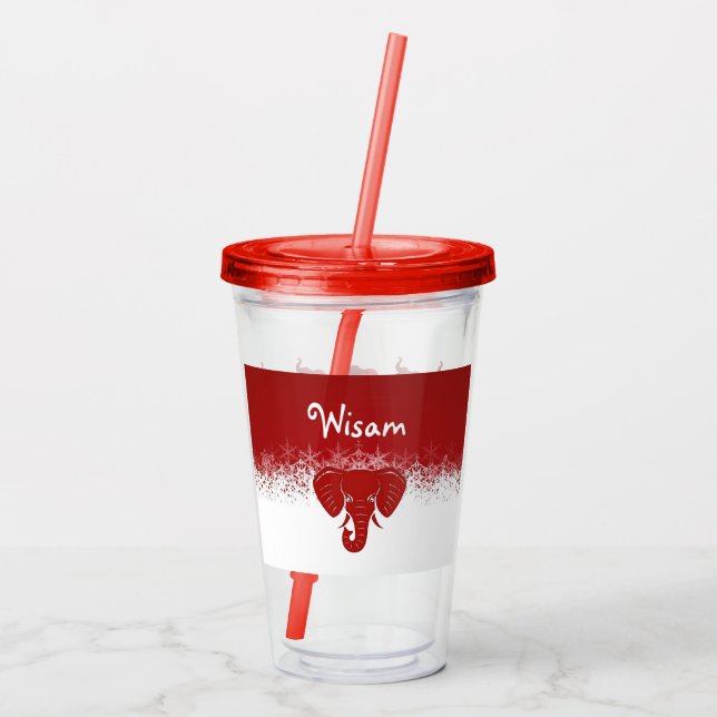 Vaso Acrílico Lucky Red Elephant Acryler Tumbler (Reverso)