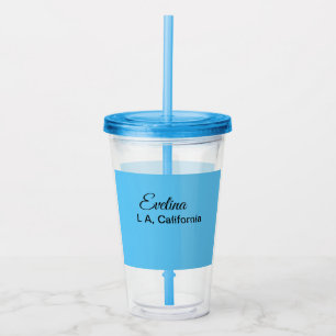 Vaso Acrílico Lugar de texto simple mínimo añadir su nombre ciud