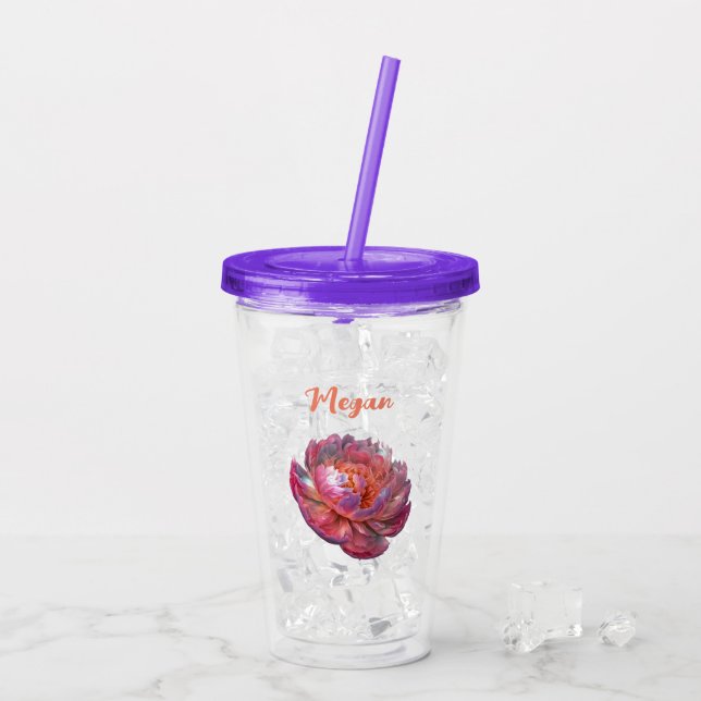 Vaso Acrílico Luminoso Peony Blossom (Reverso (hielo))