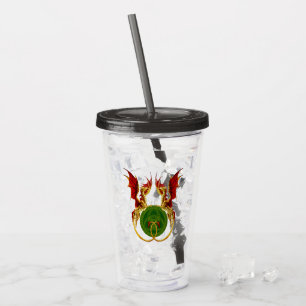 Vaso Acrílico Luna Creciente Celta Y Dragones