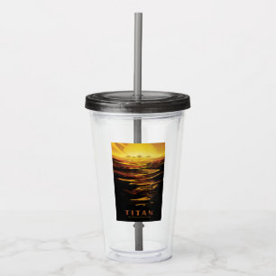 Vaso Acrílico Luna más grande de Titán en el planeta Saturno
