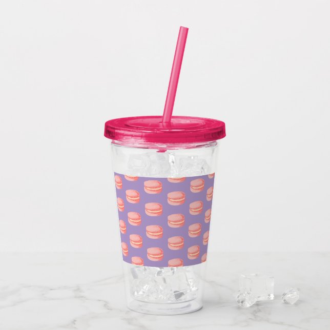 Vaso Acrílico Macarrones rosados (Reverso (hielo))
