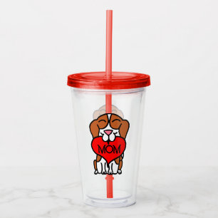 Vaso Acrílico Madre del corazón de Beagle de mano