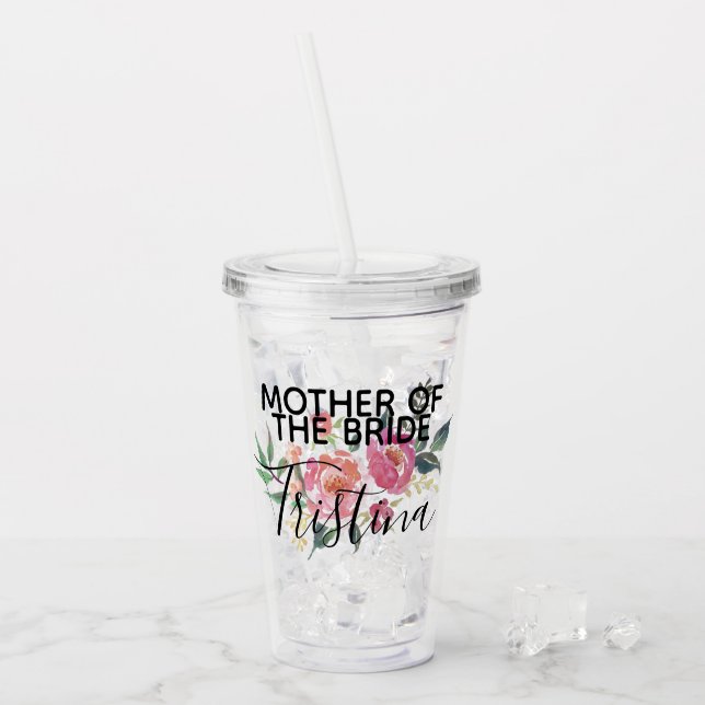 Vaso Acrílico Madre personalizada de la novia (Anverso (hielo))