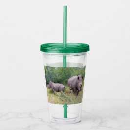 Vaso Acrílico Madre rinoceronte y bebé tumbler
