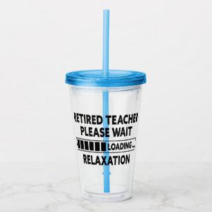 Vaso Acrílico Maestra Retirada, Gracioso Regalo De Jubilación Pa