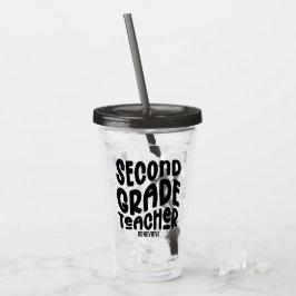 Vaso Acrílico Maestro de Segundo Grado Diseño de Tipografía Negr
