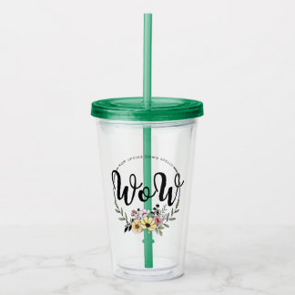 Vaso Acrílico MAMÁ boca abajo dice ¡WOW!