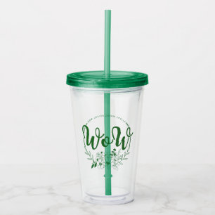 Vaso Acrílico MAMÁ boca abajo dice ¡WOW!