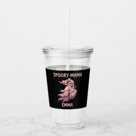 Vaso Acrílico Mama Coquette Fantasma Rosa Espeluznante Personali