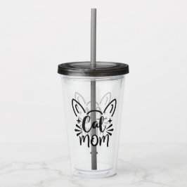 Vaso Acrílico Mamá de gato