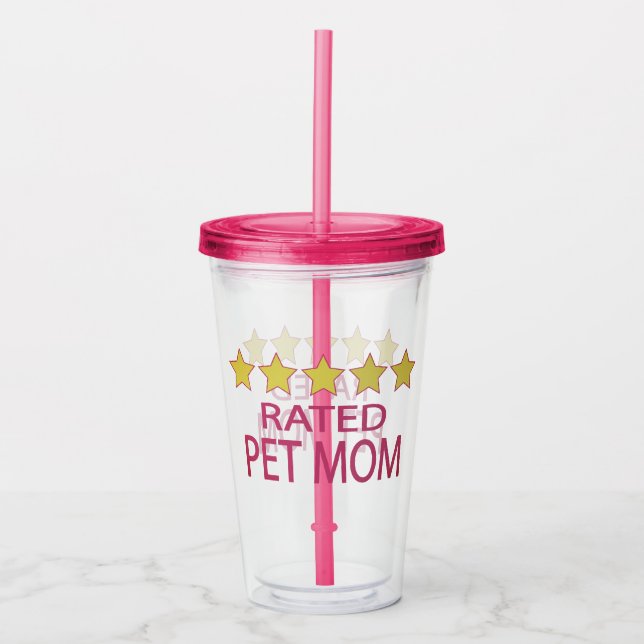 Vaso Acrílico Mamá Mascota de cinco estrellas (Anverso)