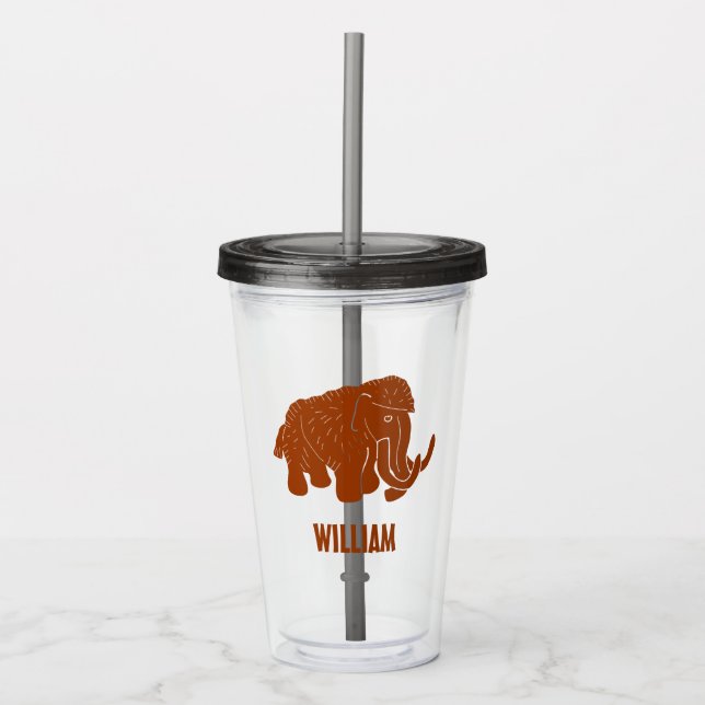 Vaso Acrílico Mamut Wooly Personalizado Rojo oxidado personaliza (Anverso)