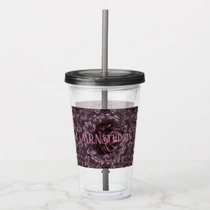 Vaso Acrílico Mandala de rosa 