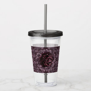 Vaso Acrílico Mandala de rosa