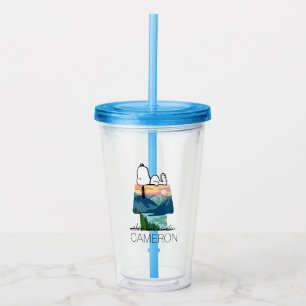 Vaso Acrílico Maní   Snoopy Dog House Sunrise