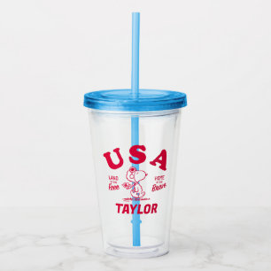 Vaso Acrílico Maní   Tierra libre de Snoopy USA