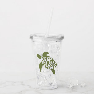 Vaso Acrílico Mantener la tortuga libre de plástico marino