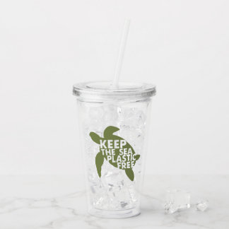 Vaso Acrílico Mantener la tortuga libre de plástico marino