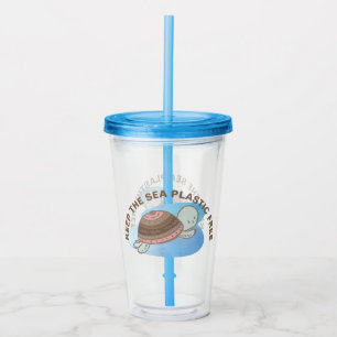 Vaso Acrílico Mantener la tortuga libre de plástico marino