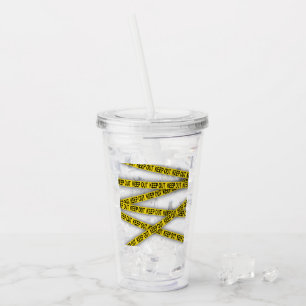 Vaso Acrílico Manténgase fuera, manténgase alejado, no cruce cin