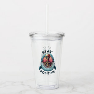 Vaso Acrílico Manténgase positivo - Skeleton y ballena